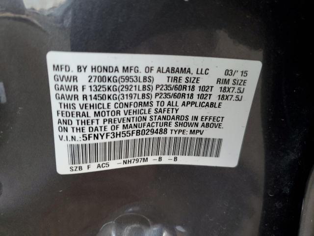 5FNYF3H55FB029488 Honda PILOT EXL