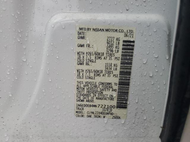 1N6ED0EB4MN722100 Nissan FRONTIER S