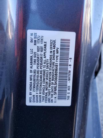 5FNRL5H36GB096481 Honda ODYSSEY SE