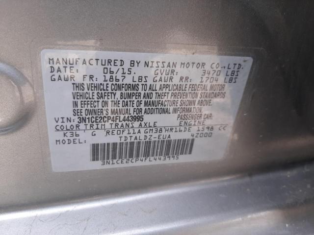 3N1CE2CP4FL443995 Nissan Versa Note S