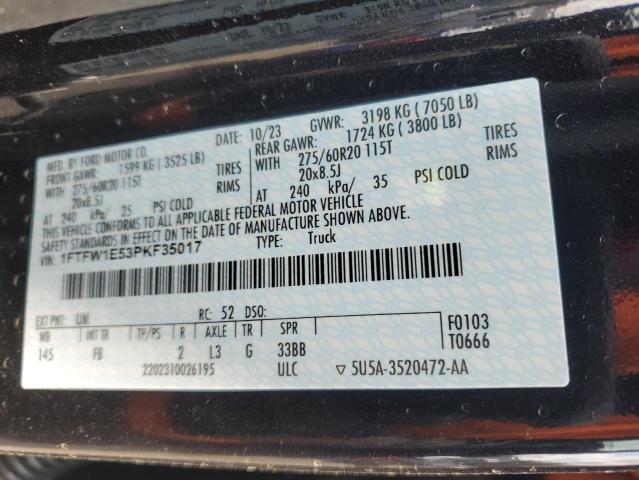 1FTFW1E53PKF35017 Ford F150 Supercrew