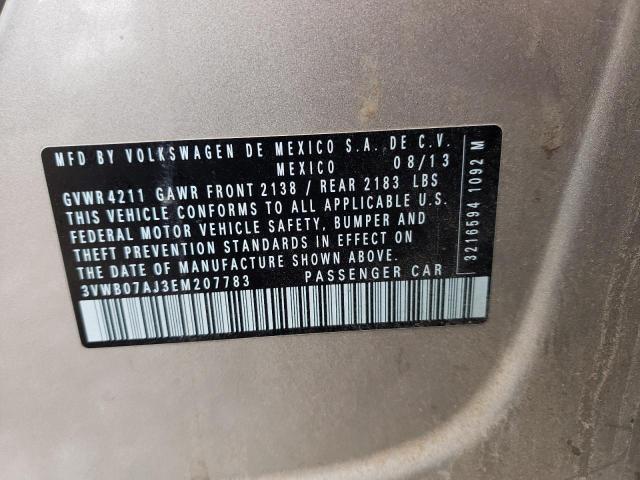 3VWB07AJ3EM207783 Volkswagen JETTA SE
