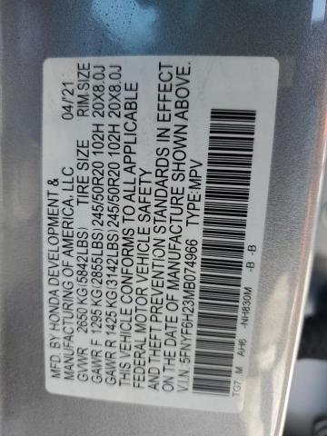 5FNYF6H23MB074966 Honda PILOT SE