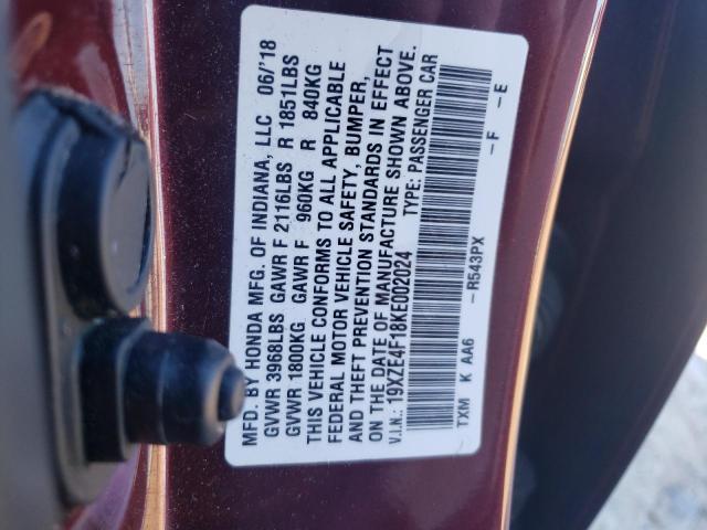 19XZE4F18KE002024 Honda Insight Lx