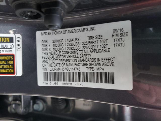 5J6RM4H57GL114745 Honda CR-V EX