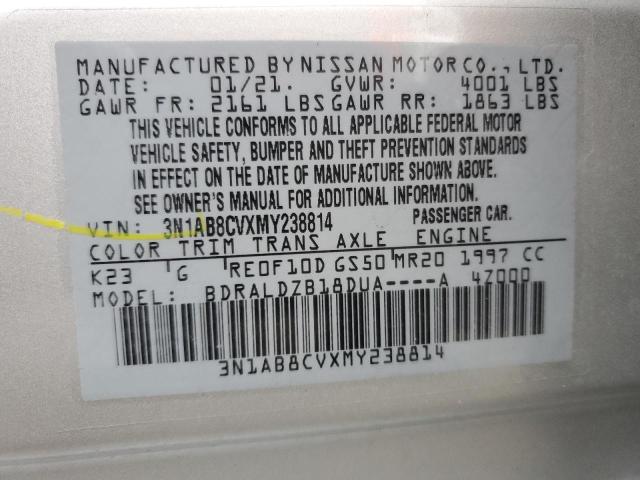 Nissan SENTRA SV 2021 3N1AB8CVXMY238814 Image 13