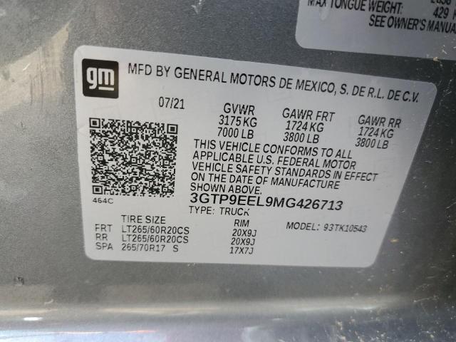 3GTP9EEL9MG426713 GMC Sierra K1500 At4