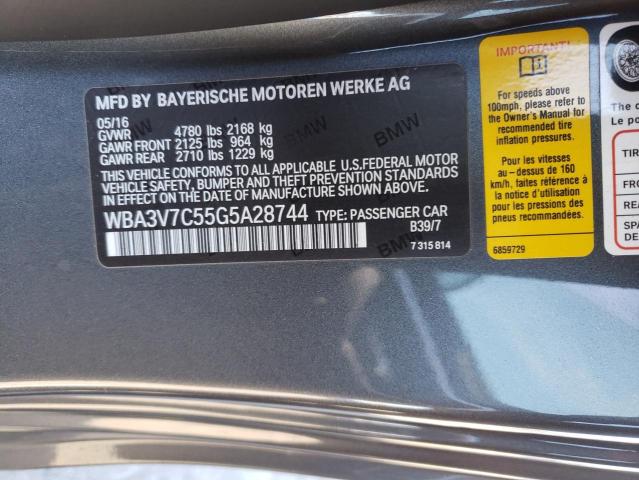 WBA3V7C55G5A28744 BMW 428 I Sulev