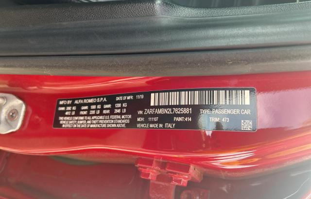ZARFAMBN2L7625881 Alfa Romeo GIULIA TI