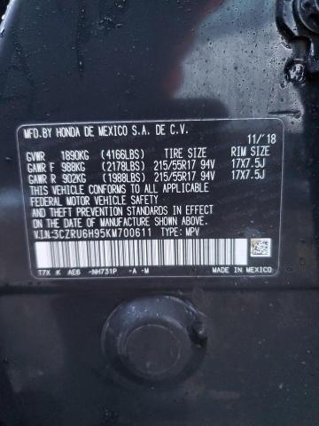 3CZRU6H95KM700611 Honda Hr-v Touring
