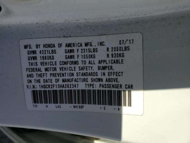 1HGCR2F10HA262347 Honda Accord Sport Special Edition