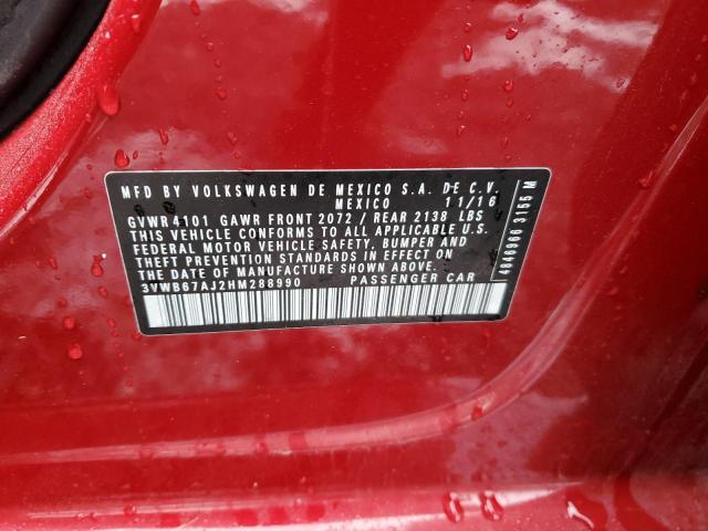 3VWB67AJ2HM288990 Volkswagen JETTA SE