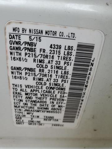 JN8AS5MTXFW665501 Nissan Rogue Select S
