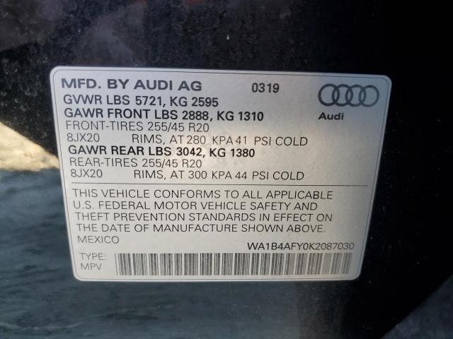 WA1B4AFY0K2087030 Audi Sq5 Premium Plus