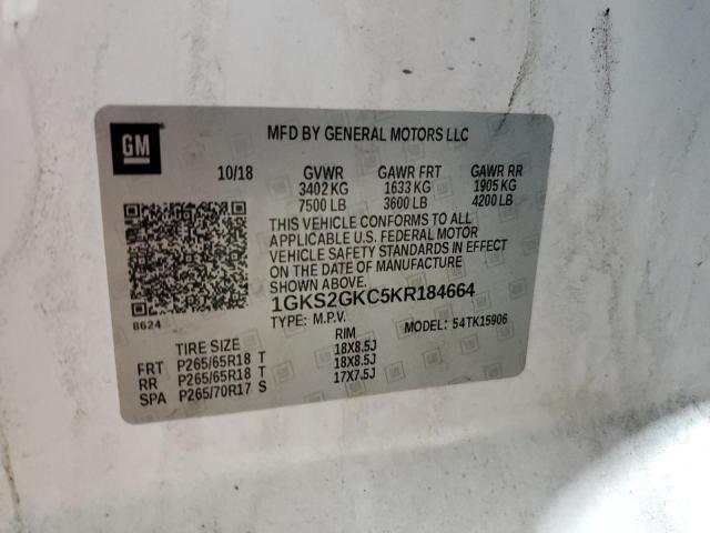 1GKS2GKC5KR184664 GMC Yukon Xl K1500 Slt