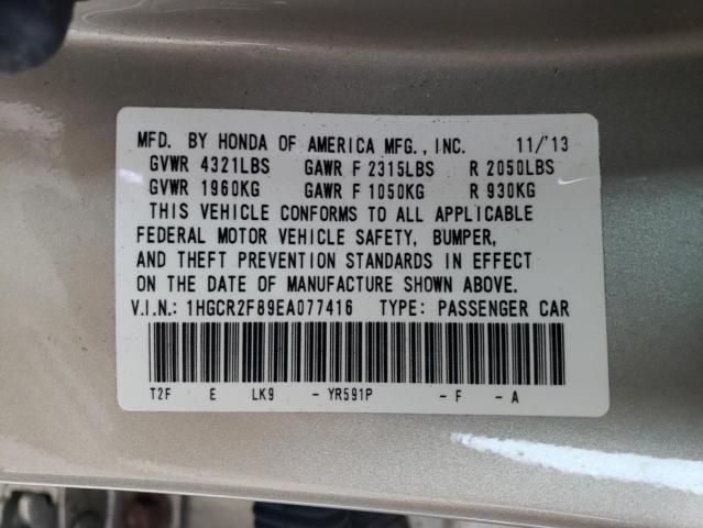 1HGCR2F89EA077416 Honda ACCORD EXL
