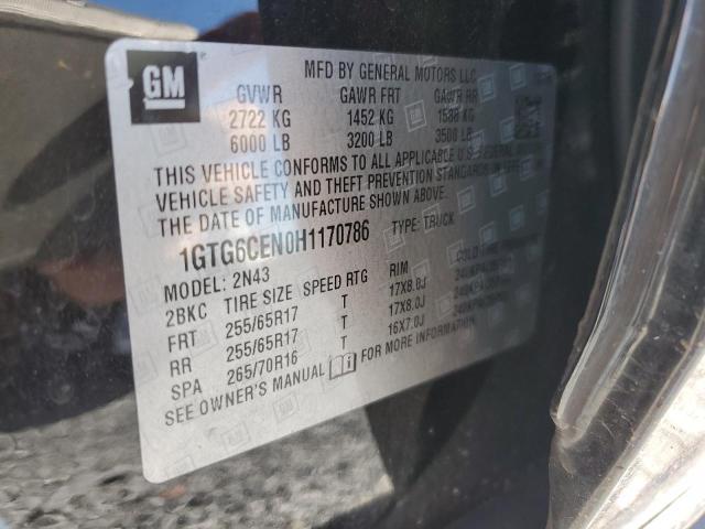 1GTG6CEN0H1170786 GMC CANYON SLE