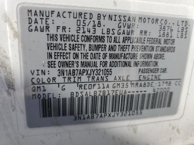 3N1AB7APXJY321055 Nissan SENTRA S