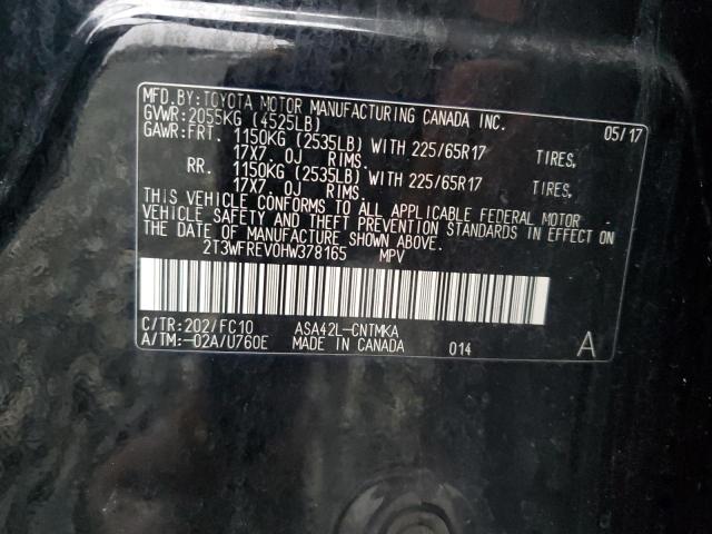 2T3WFREV0HW378165 Toyota Rav4 Xle