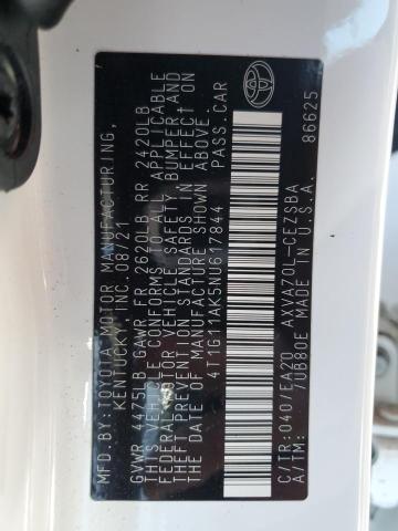 4T1G11AK5NU617844 Toyota CAMRY SE