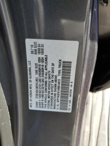 5FPYK3F61HB014813 Honda Ridgeline Rtl