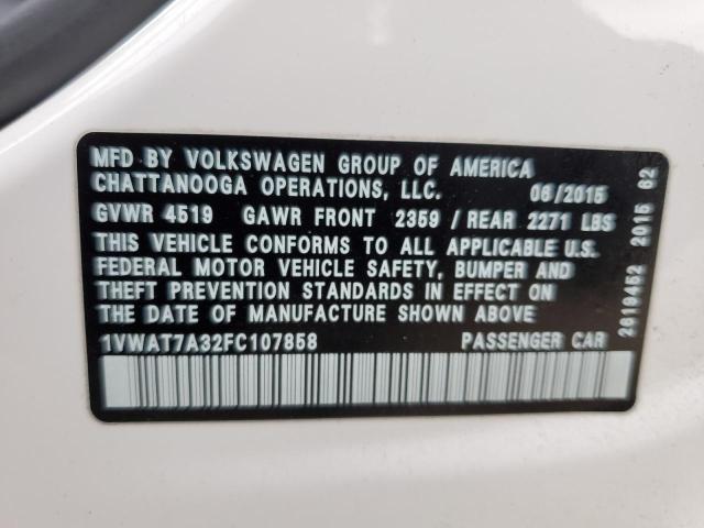 1VWAT7A32FC107858 Volkswagen PASSAT S