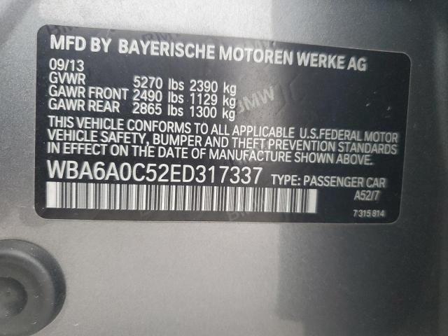 WBA6A0C52ED317337 BMW 640 I Gran Coupe