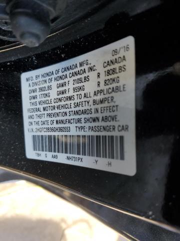 2HGFC3B36GH360553 Honda CIVIC EX
