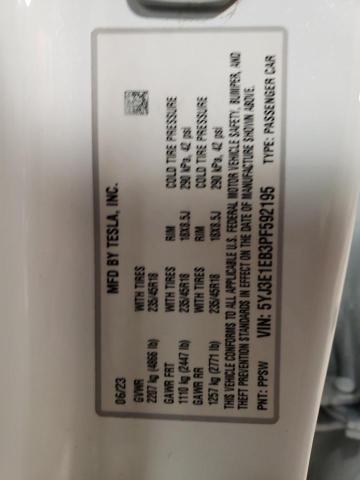 5YJ3E1EB3PF592195 Tesla MODEL 3
