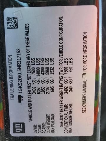 1GKS2DKL5NR317152 GMC YUKON DENALI