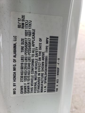 5FNRL5H3XHB020991 Honda ODYSSEY SE