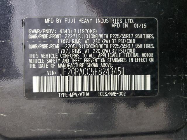 JF2GPACC5F8243451 Subaru Xv Crosstrek 2.0 Premium