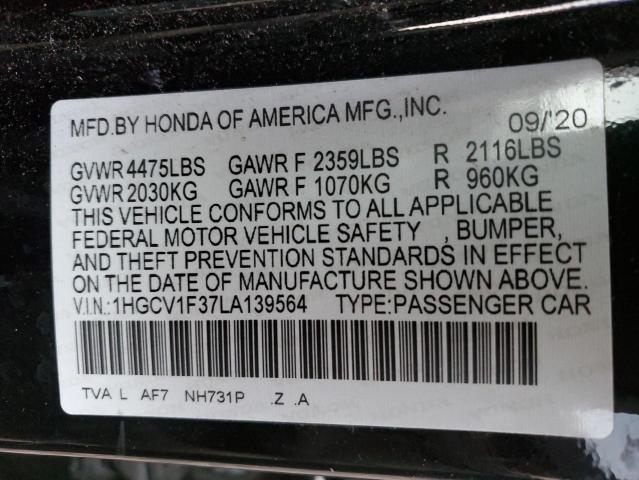 1HGCV1F37LA139564 Honda Accord Sport