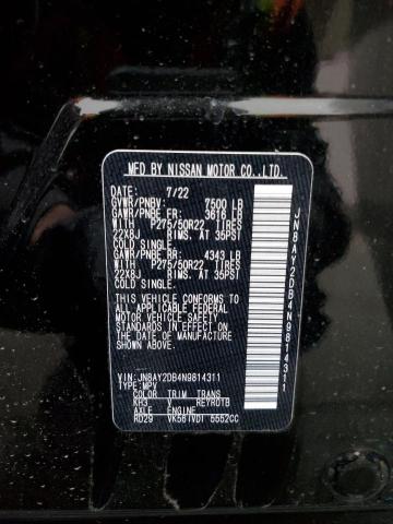 JN8AY2DB4N9814311 Nissan Armada Platinum