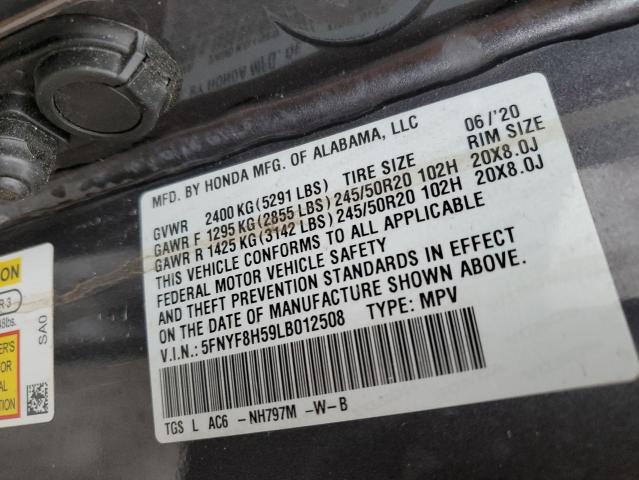 5FNYF8H59LB012508 Honda Passport Exl
