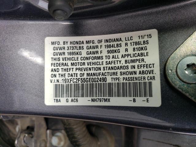 19XFC2F55GE002490 Honda Civic Lx