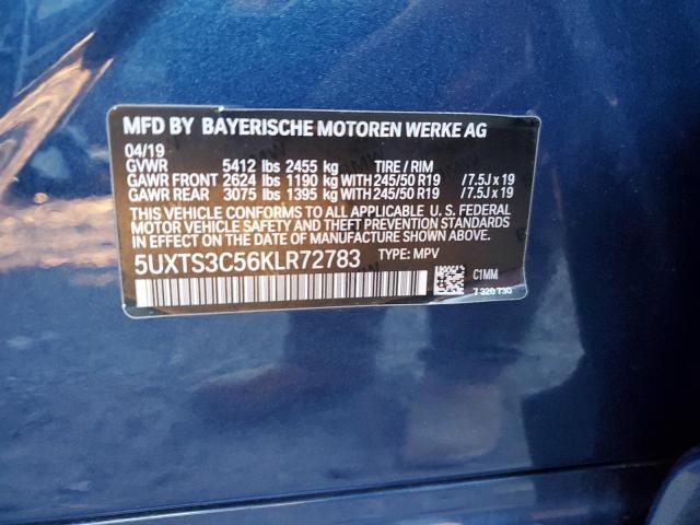 5UXTS3C56KLR72783 BMW X3 Xdrivem40i