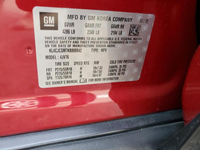 KL4CJCSM7KB808942 Buick Encore Essence