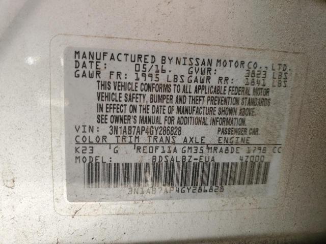 3N1AB7AP4GY286828 Nissan SENTRA S