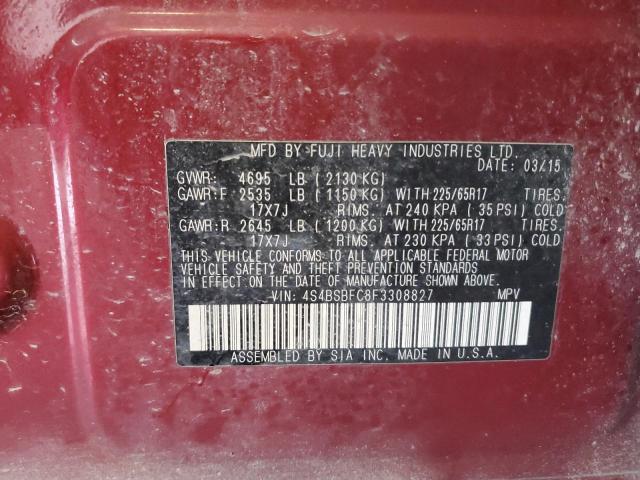 4S4BSBFC8F3308827 Subaru Outback 2.5i Premium