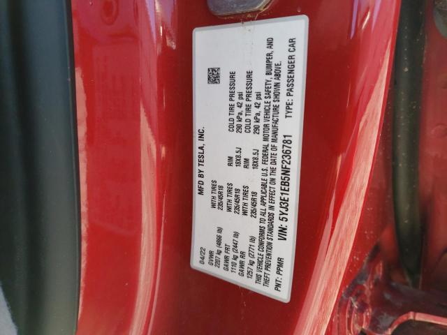 5YJ3E1EB5NF236781 Tesla MODEL 3