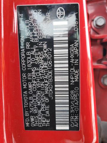 JTDKDTB30E1067012 Toyota PRIUS C