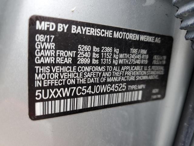 5UXXW7C54J0W64525 BMW X4 Xdrivem40i