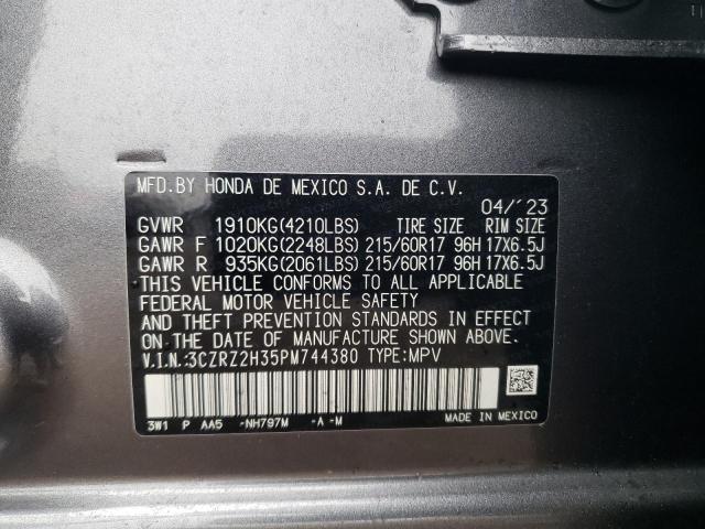 3CZRZ2H35PM744380 Honda HR-V LX