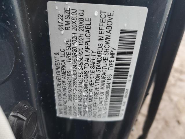 5FNYF6H08NB047195 Honda Pilot Elite
