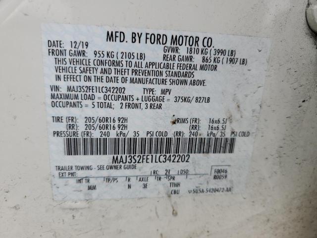 MAJ3S2FE1LC342202 Ford ECOSPORT S