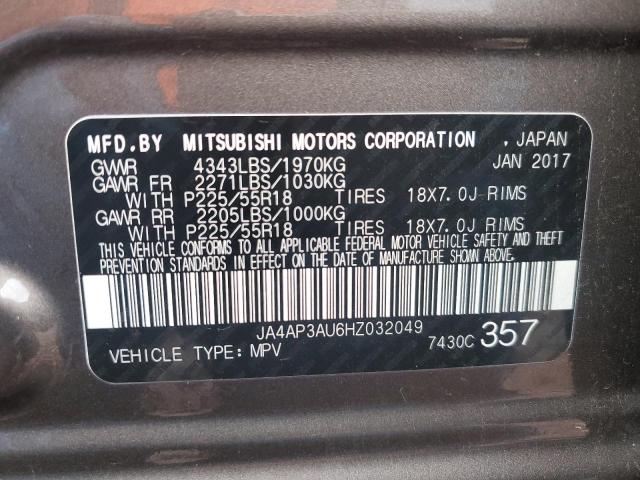 JA4AP3AU6HZ032049 Mitsubishi Outlander Sport Es
