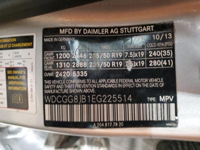 WDCGG8JB1EG225514 Mercedes-Benz Glk 350 4matic