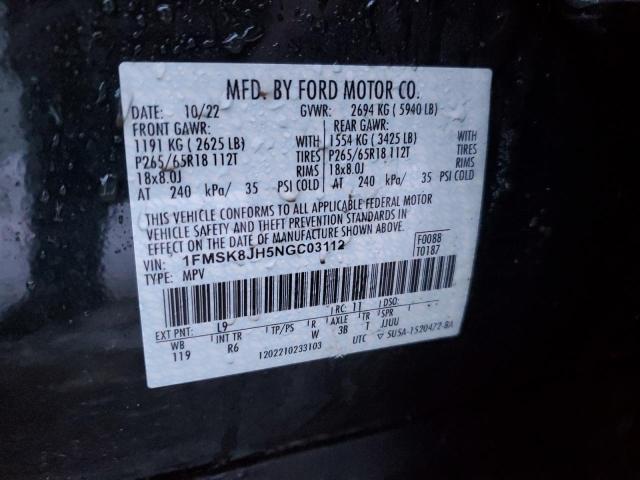1FMSK8JH5NGC03112 Ford Explorer Timberline