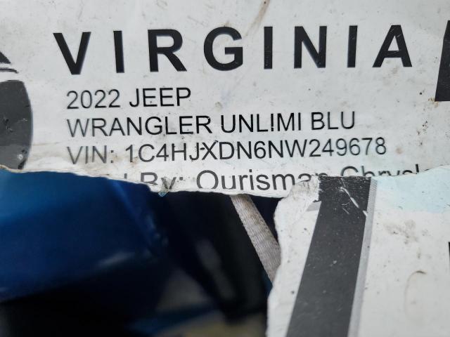 1C4HJXDN6NW249678 Jeep Wrangler Unlimited Sport